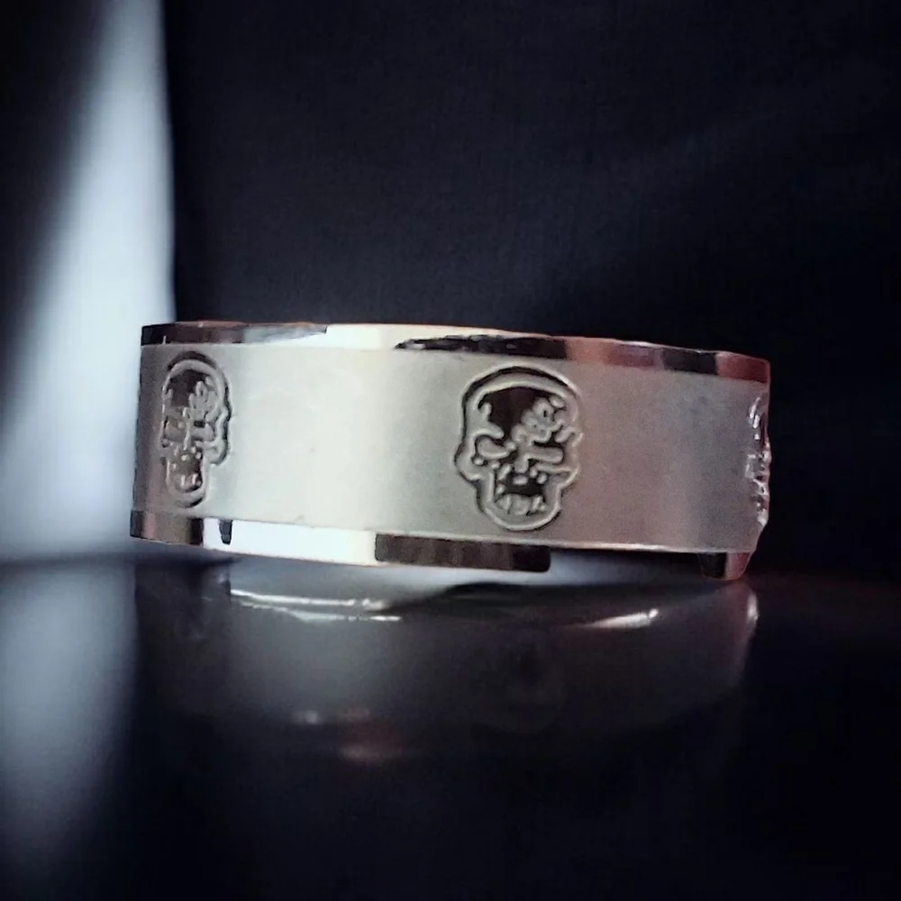 MEN'S SKULL BAND RING STAINLESS STEEL SIZE 12